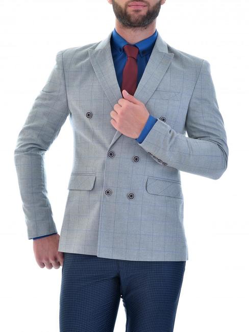Мъжко сиво структорно сако с две копчета