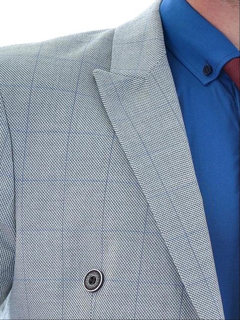 Мъжко сиво структорно сако с две копчета