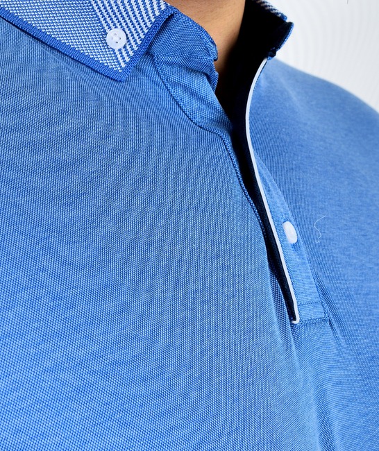 Мъжка поло тениска цвят син голям размер