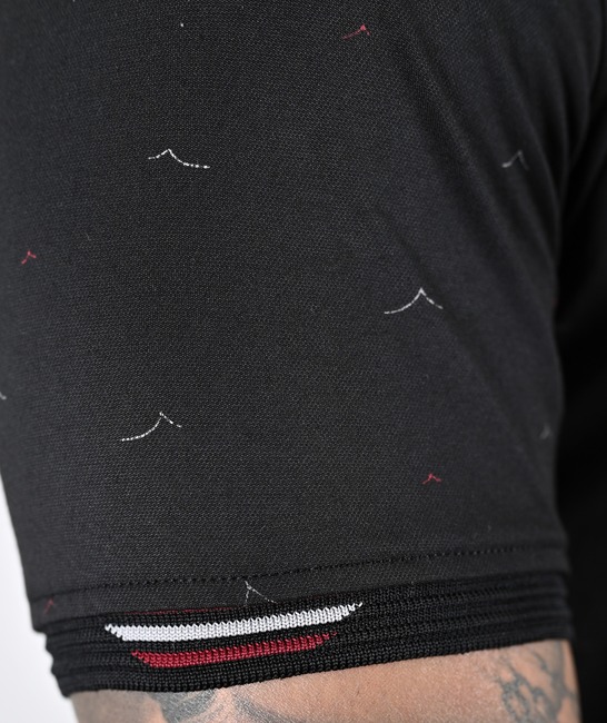 Мъжка поло тениска с птици цвят черен