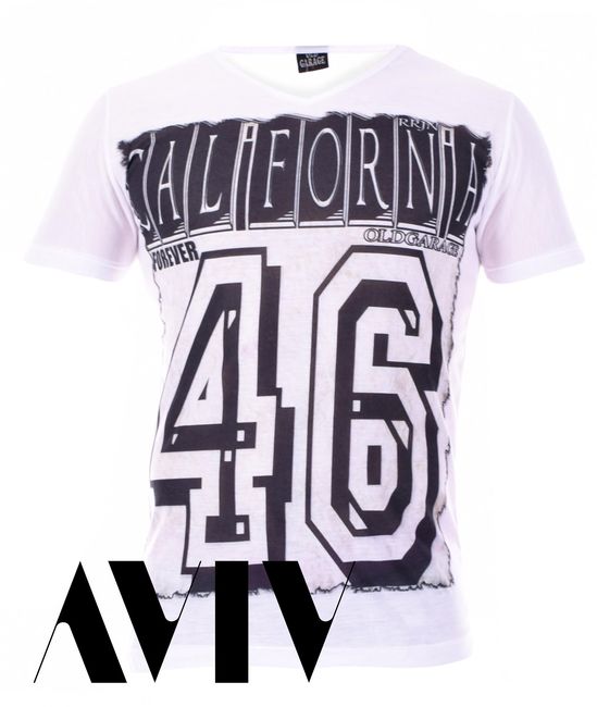 Мъжка бяла тениска California 46 forever