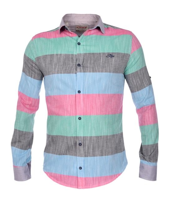 Мъжка риза на цветни райета