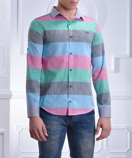 Мъжка риза на цветни райета