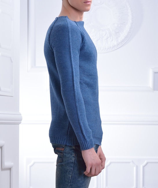 Мъжки син пуловер