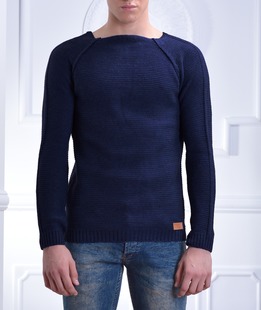 Мъжки тъмно син пуловер