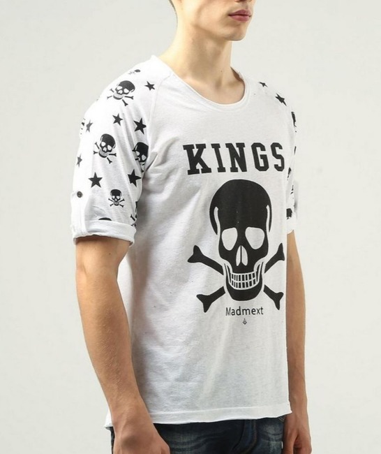 Бяла тениска Kings с череп