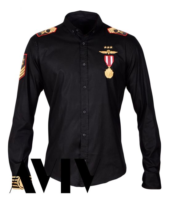 Мъжка риза черна Т053