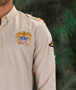 Мъжка риза бежово Т056