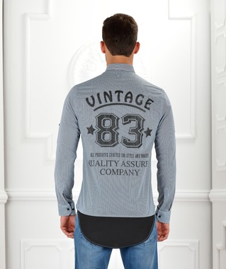 Мъжка раирана риза Vintage 83 Original Мъжка раирана риза Vintage 83 Original