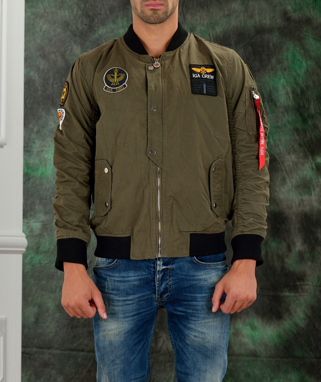 Мъжко зелено яке Iga Crew T195 Мъжко зелено яке Iga Crew T195