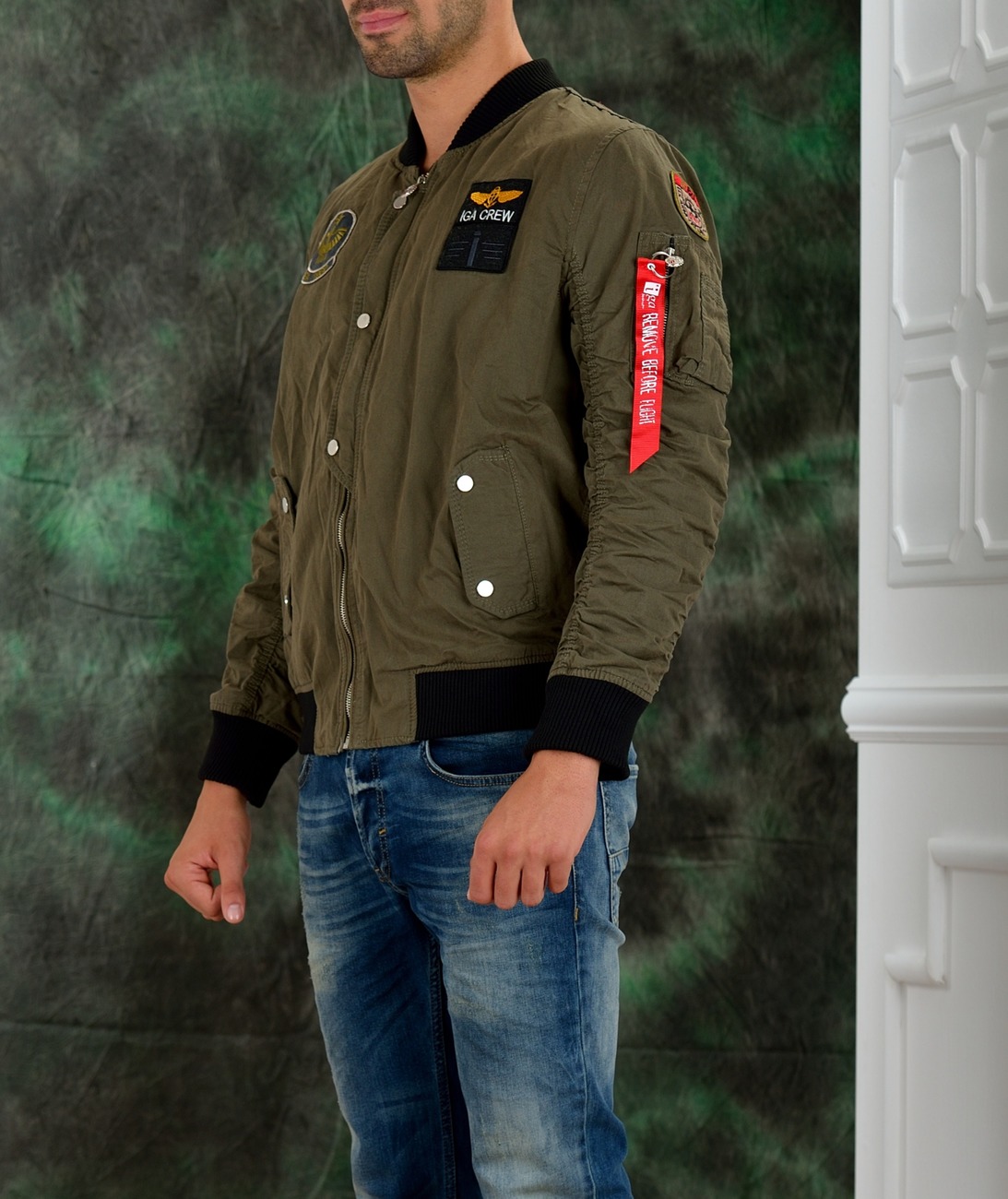 Мъжко зелено яке Iga Crew T195 Мъжко зелено яке Iga Crew T195