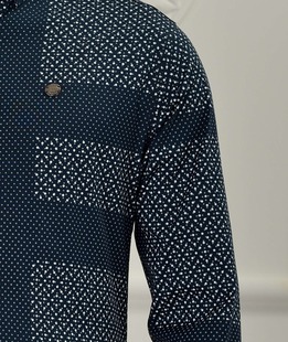 Мъжка синя риза на бели точки ENS