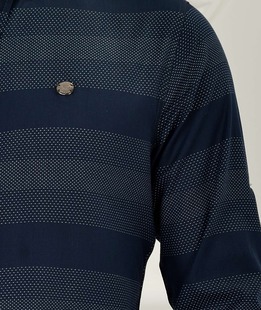 Мъжка тъмно синя риза на бели точки ENS