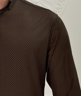 Мъжка риза цвят индиго на жълти точки