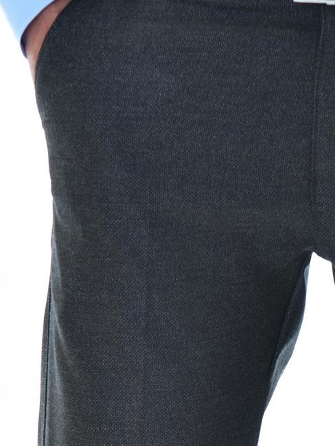 Мъжки втален черен структурен панталон с 5 джоба