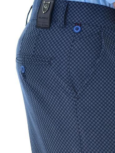 Мъжки син втален панталон на снежинки с филетка