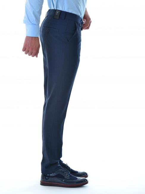Мъжки тъмно син втален структурен панталон