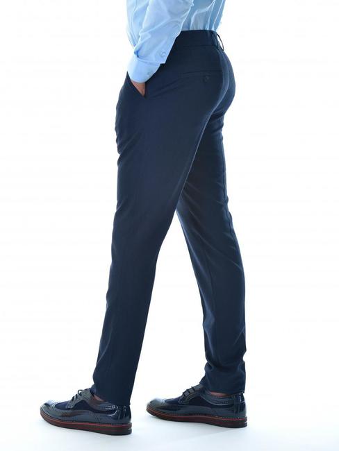 Мъжки тъмно син втален структурен панталон