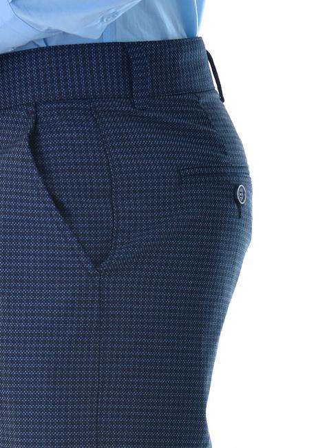 Мъжки черен втален панталон на сини точки с 5 джоба