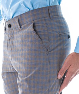 Мъжки светло син втален панталон каре