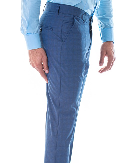 Мъжки син панталон каре с 5 джоба