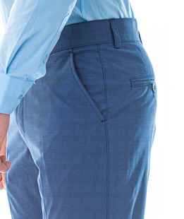 Мъжки син панталон каре с 5 джоба