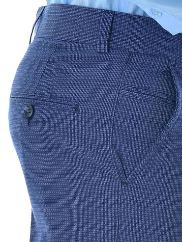 Мъжки тъмно син панталон на снежинки с 5 джоба