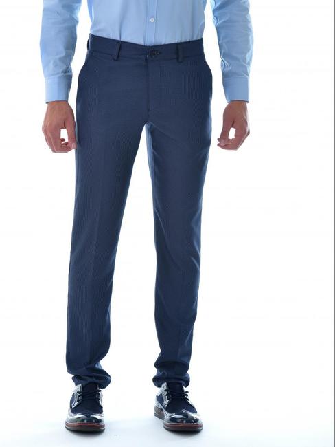 Мъжки тъмно син структурен панталон с 5 джоба