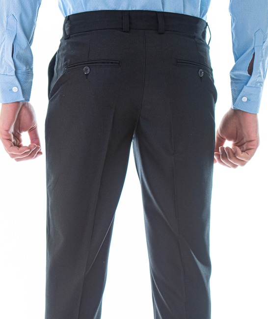 Мъжки черен изчистен втален панталон