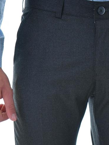 Мъжки тъмно сив кариран панталон