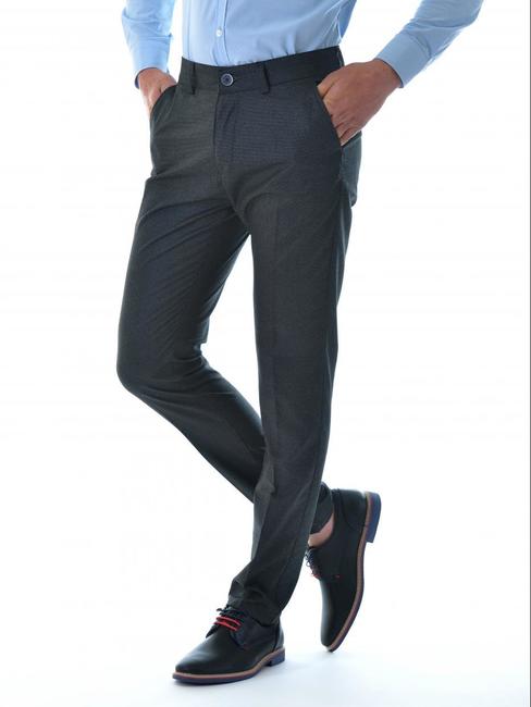 Мъжки тъмно сив кариран панталон