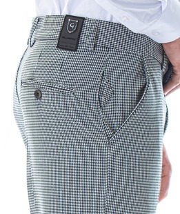 Мъжки плътен сив втален панталон Houndstooth