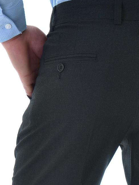 Мъжки черен структурен втален панталон