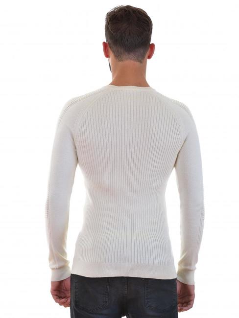 Мъжки бял пуловер Slim Fit с ципове