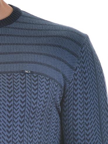 Мъжки син пуловер на орнаменти