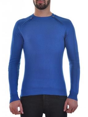 Мъжки син пуловер Slim Fit с ципове Мъжки син пуловер Slim Fit с ципове