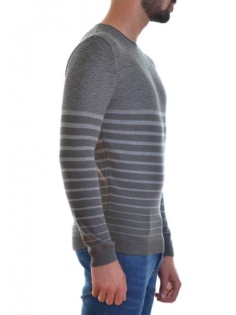 Мъжки тъмно сив пуловер на ленти