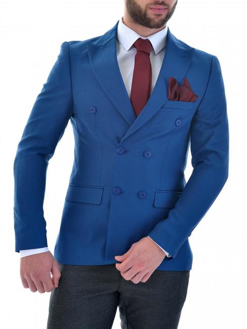 Мъжко кралско синьо сако с две копчета