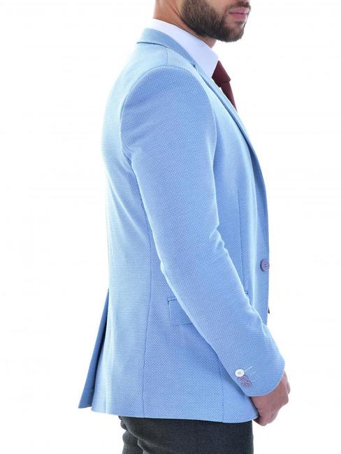 Мъжко светло синьо вталено структорно сако