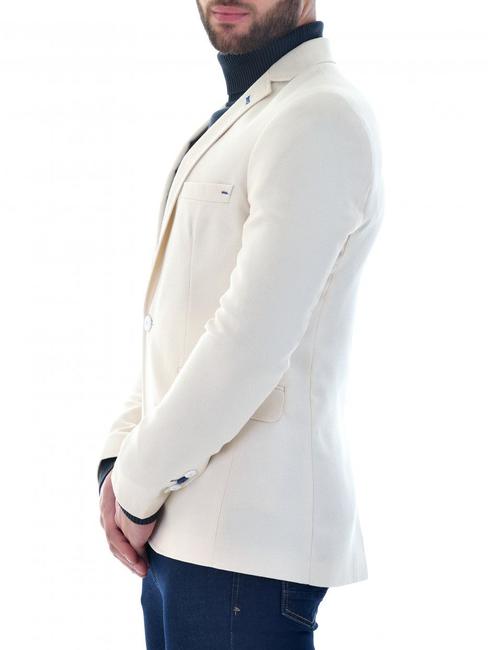 Мъжко бяло вталено сако с едно копче