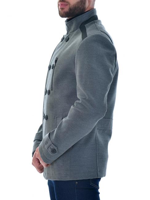 Мъжко късо сиво палто двуредово