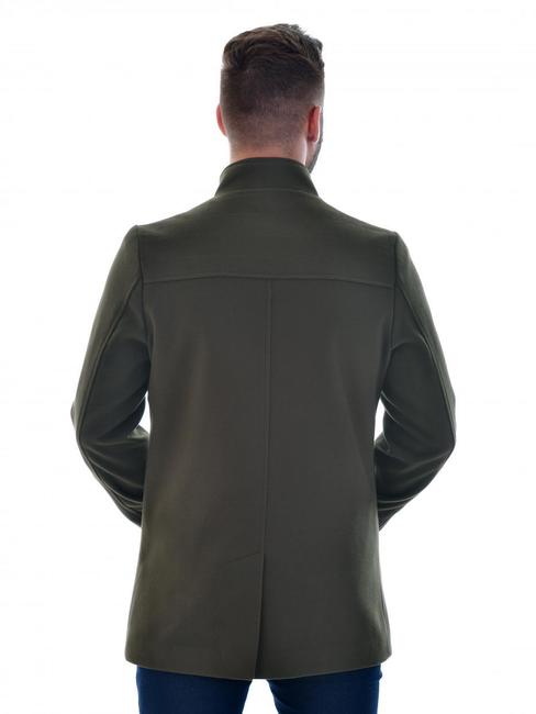 Мъжко палто маслено зелено с войнишка яка