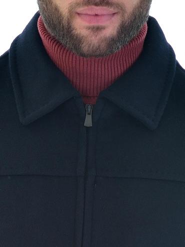 Мъжко късо тъмно синьо яке с яка