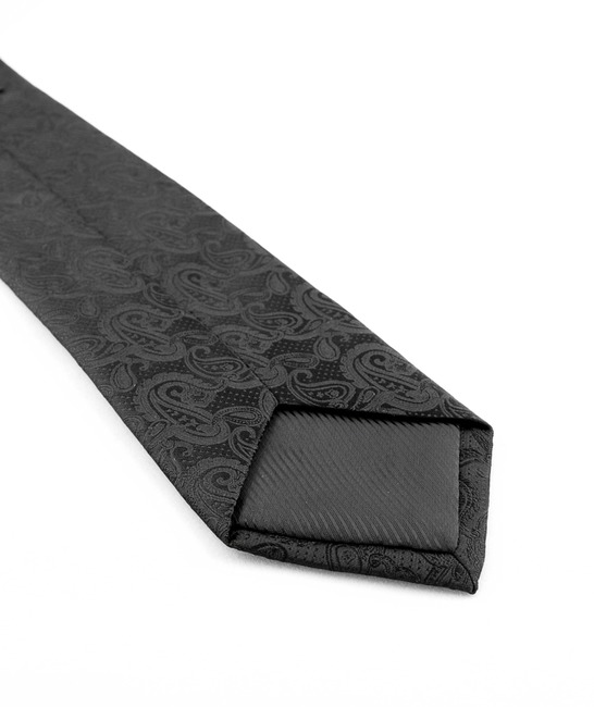 Мъжка черна вратовръзка с Swirls елементи