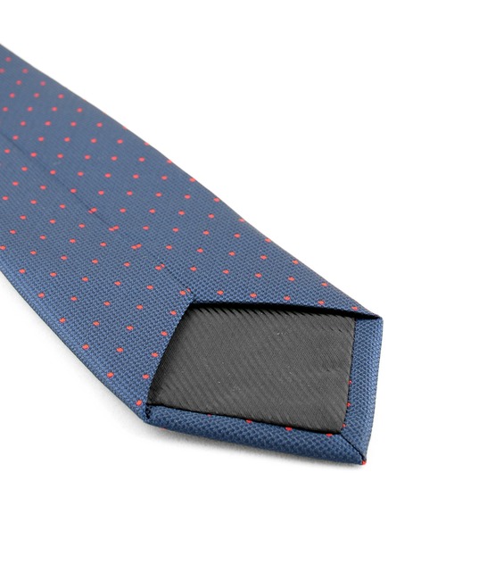 Мъжка синя вратовръзка на червени точки