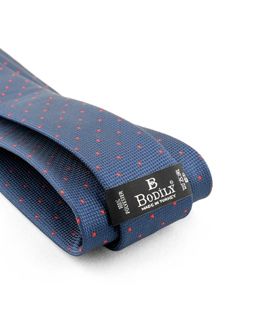 Мъжка синя вратовръзка на червени точки