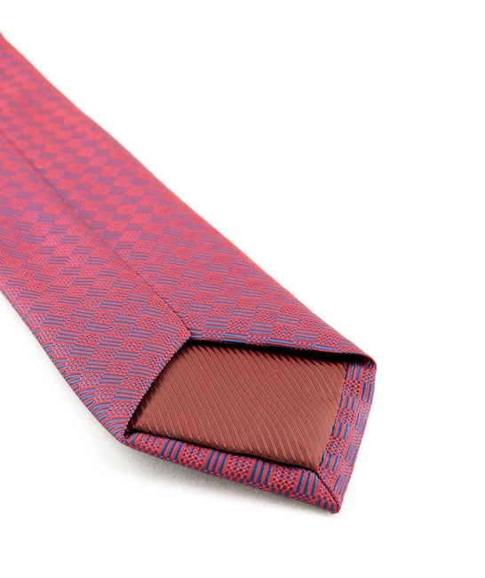 Мъжка лилава вратовръзка на квадратчета със сини ленти