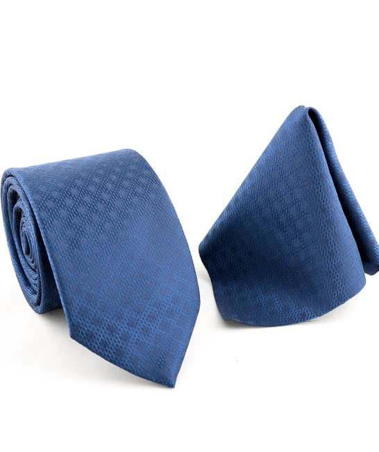 Мъжка синя стукторна вратовръзка на снежинки