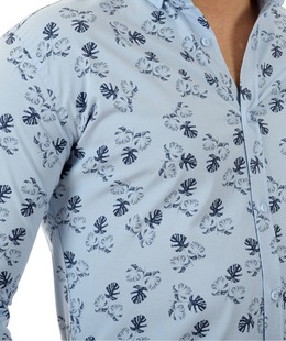 Мъжка синя риза на палмови листа
