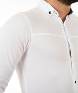 Мъжка бяла риза с тик так копчета